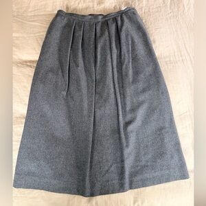 Pendleton Gray Pleated Midi Wool Skirt